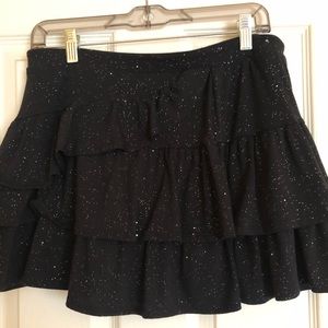 JUSTICE girls black sparkle skort 18+